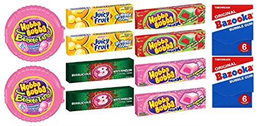Hubba Bubba and Strawberry Watermelon Bubble Gum Variety Box