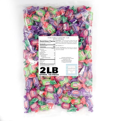 Assorted Fruit Flavored Bubble Gum - 1 Pound Bulk Bag (Hampton Popcorn & Candy Company)