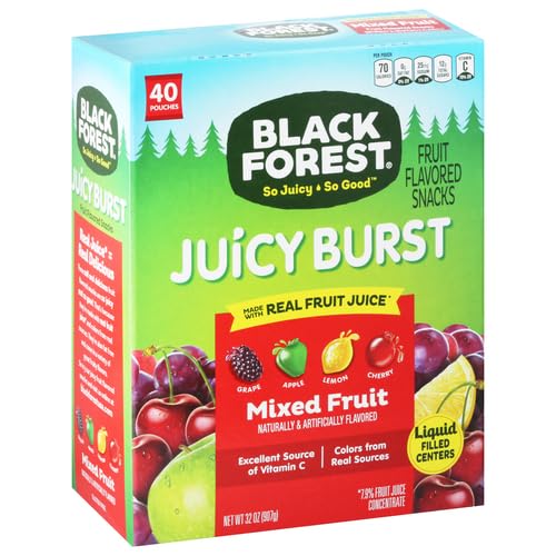 Black Forest Mixed Fruit Juicy Burst Snacks (2 Pack, 40 Count)