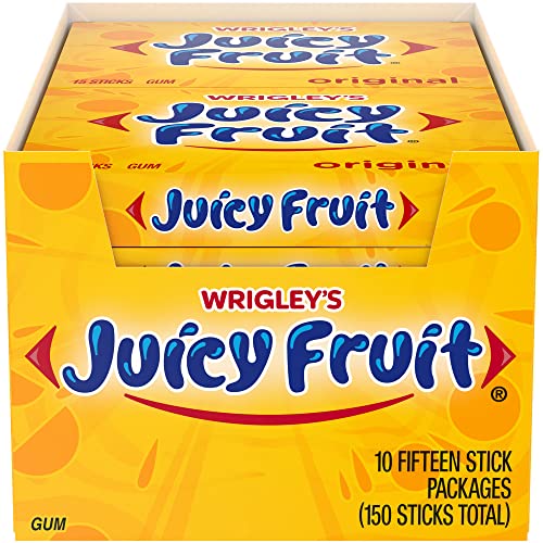 15 Pieces Juicy Fruit Original Bubble Gum (10 Packs)